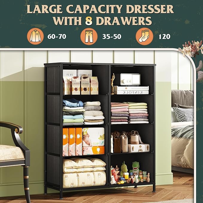 WLIVE Fabric Dresser for Bedroom, Tall Dresser - Image 4