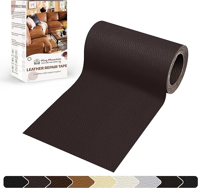 KING MOUNTAIN Leather Repair Patch, 4 x 63 Inches self Adhesive Leather Repair by ForABetterHomeLife