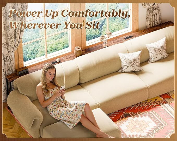 SUPERJARE 110.2 Inch Sofa Table - Image 7