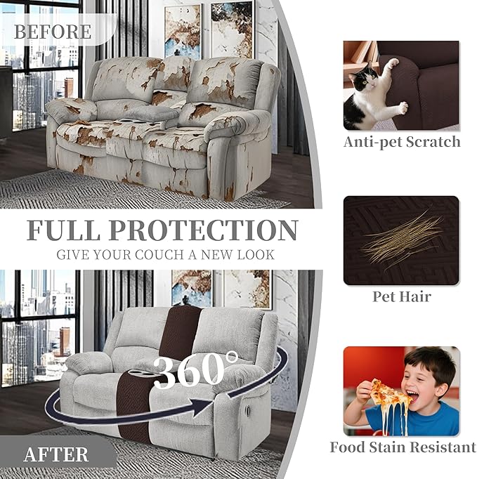100% Waterproof Sectional Recliner Couch Covers - Image 5