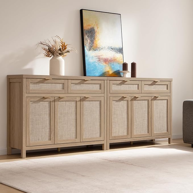 SICOTAS Rattan Sideboard Buffet Cabinet - Image 4