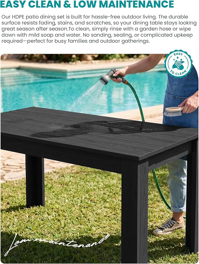 SERWALL HDPE Dining Set for 10 – 2 Tables, 8 Armless + 2 Armchairs. Includes 10 - Image 3