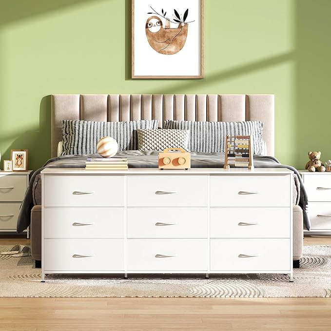 WLIVE 63''W Dresser for Bedroom, 75 inch TV, Wide Chest of Drawers - Image 7
