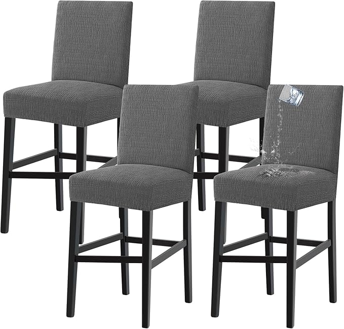 Turquoize 100% Waterproof Bar Stool Cover Stretch Washable Barstool Seat Covers by Turquoize