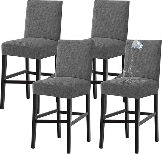 Turquoize 100% Waterproof Bar Stool Cover Stretch Washable Barstool Seat Covers by Turquoize