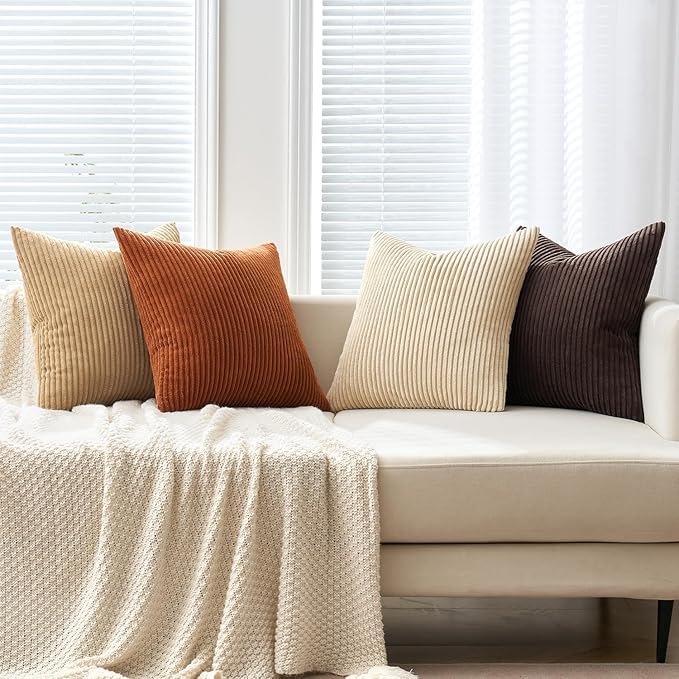 MIULEE Boho Farmhouse Throw Pillow Covers 20x20 Inch Set of 4 Rustic Mordern - Image 5