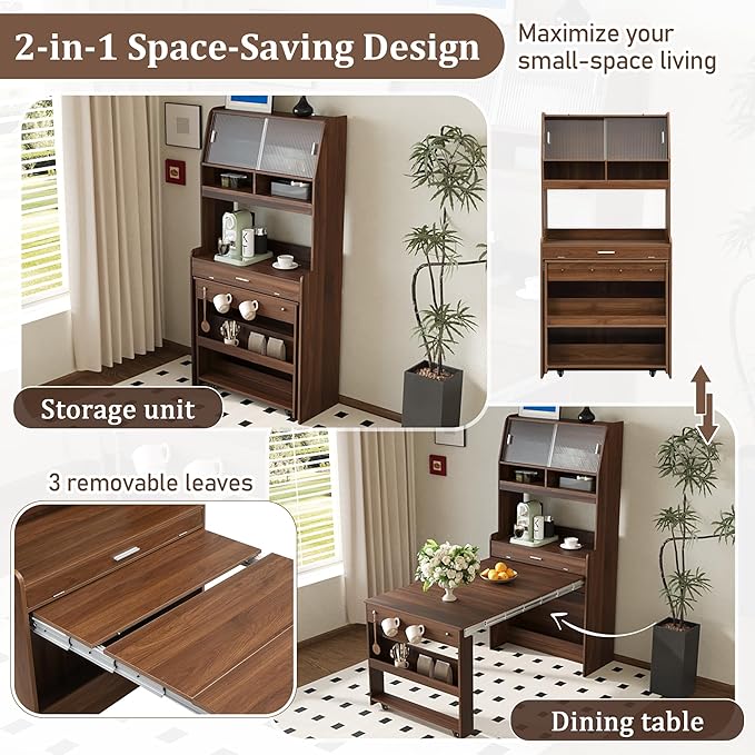 LUMISOL Space Saving Folding Dining Table - Image 2