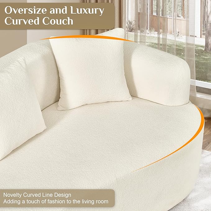 Oversized Sectional Sofa for Living Room, Modern Luxury Plush Chenille 4-Seater - Image 6