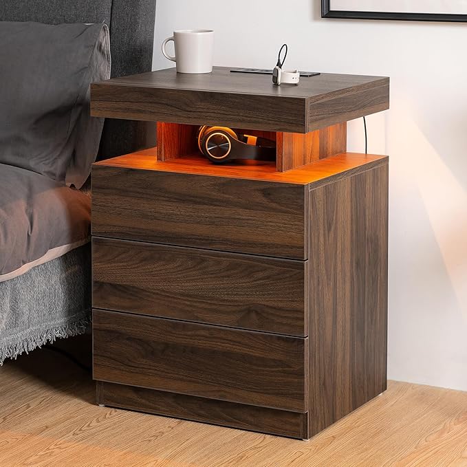 HOMMPA Rustic Brown Nightstand - Image 7