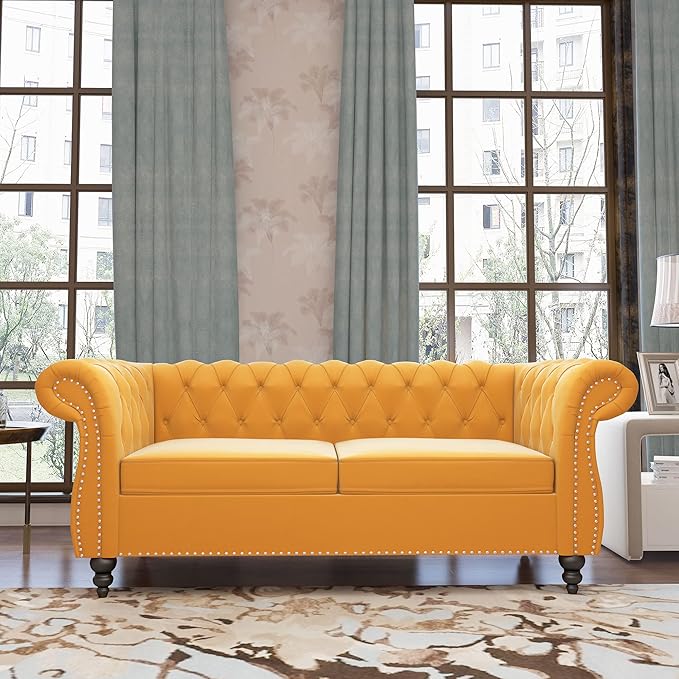 QHITTY 2 Piece Living Room Set, Sectional Chesterfield Sofa Chair Contemporary - Image 9