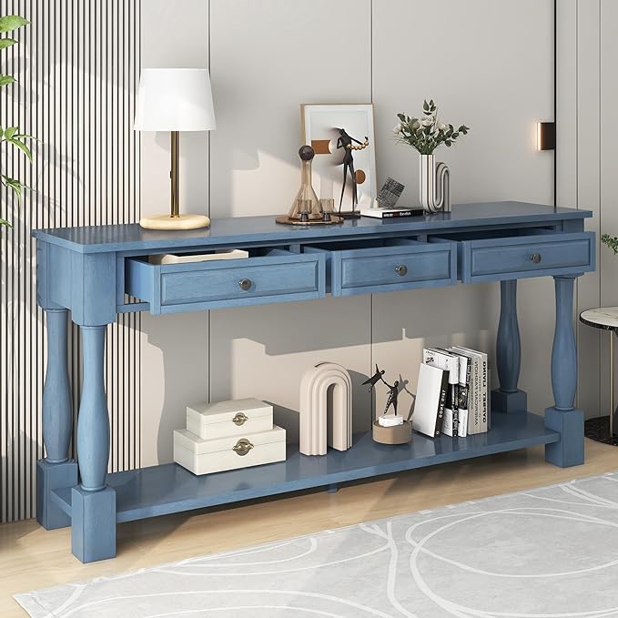 Knocbel 64 Inch Long Antique Entry Console Table by Knocbel