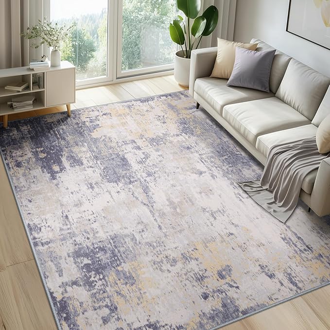 RELEANY Washable Area Rugs 8'x10' Non-Slip Modern Abstract Soft - Image 8