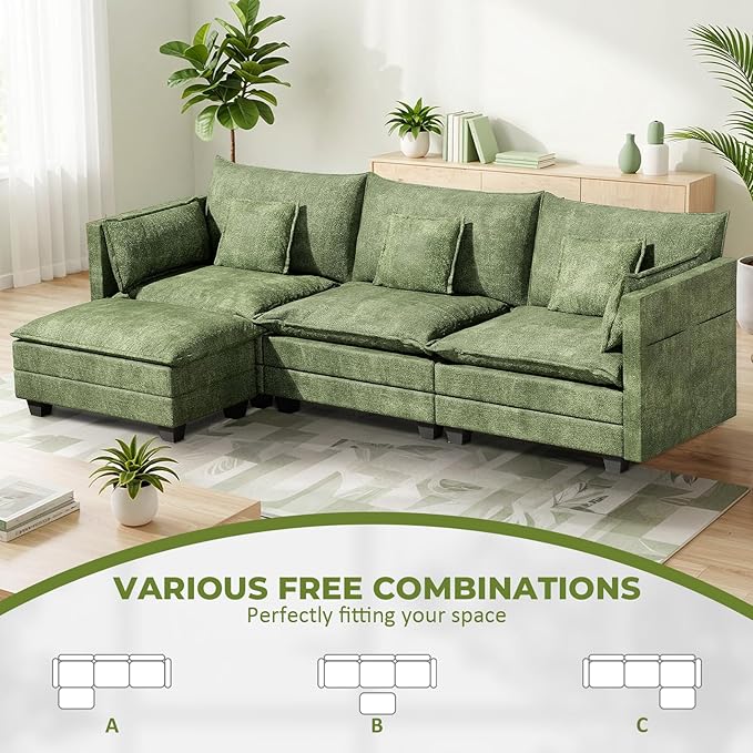 LEVELEVE 112.5" L-Shape Modular Sofa - Image 3