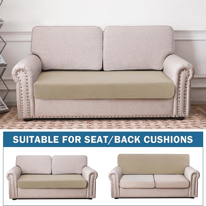 Water Repellent Couch Cushion Cover Loveseat Cover, Stretch Sectional Sofa Seat - Image 2
