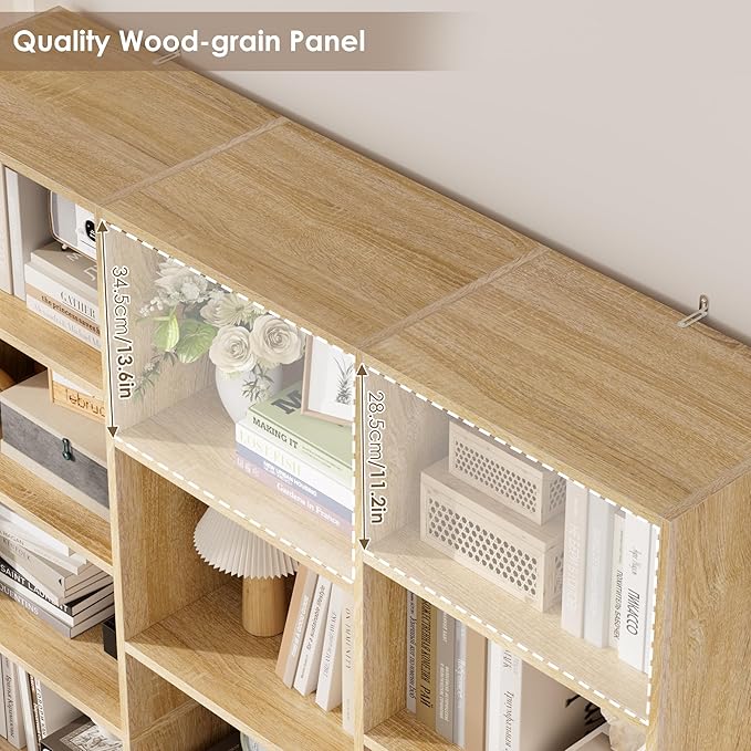 FACBOTALL Triple Wide Bookshelf, 6 Tier Large Bookshelf, Bookcase - Image 7