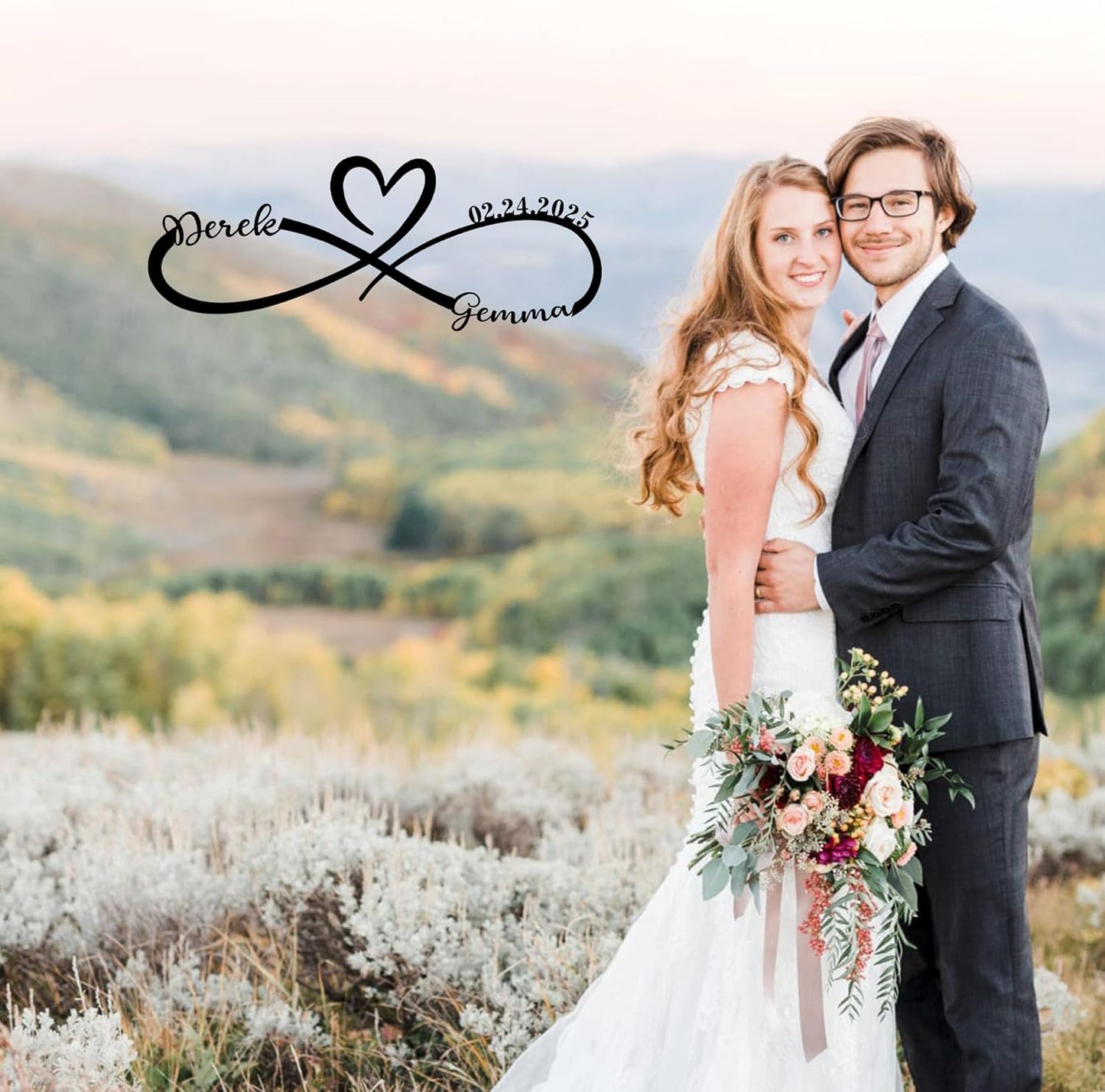 Personalized Valentine's Day Wedding Gifts For Couple Newlyweds, Custom Metal Infinity Signs With Name Date, Metal Name Signs Wall Art, Customized Anniversary Christmas Gifts For Women Men