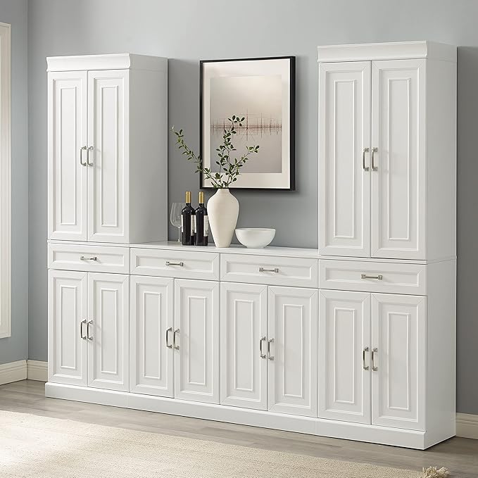 Crosley Furniture Stanton 3-Piece Traditional Sideboard Buffet Cabinet and - Image 2