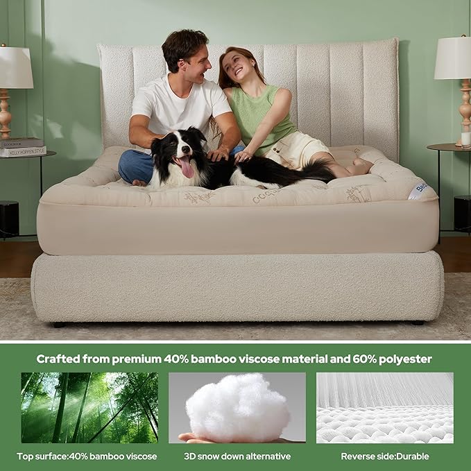 BEDLORE California King Mattress Topper Viscose Derived from Bamboo, Thick - Image 3