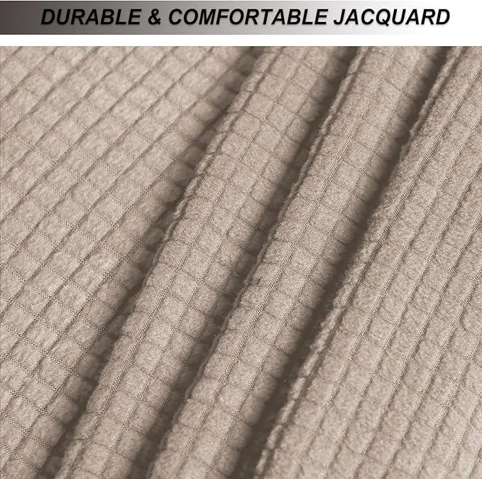 NeColorLife Stretch Ottoman Cover Square Soft Knitted Jacquard Washable Thick - Image 3