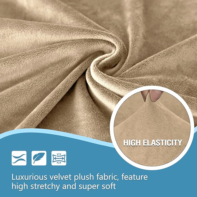 HDCAXKJ Corner Sectional Couch Covers Velvet Stretch L Shape Sofa Cover Soft - Image 3