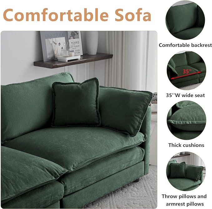mikibama Luxury 3 Piece Sofa Set, 2 Pieces of Single Sofa and 1 Piece of 3 - Image 3