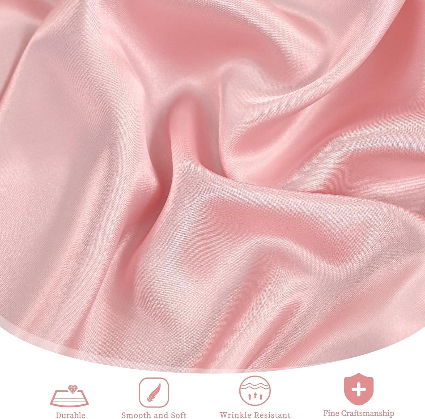 fani 12 Pack 108 Inch Rose Gold Satin Tablecloth - Premium Bright Silky Round Tablecloth Overlay Smooth Fabric Table Cover, Table Decoration for Wedding Party Banquet Events Restaurant Kitchen Dining