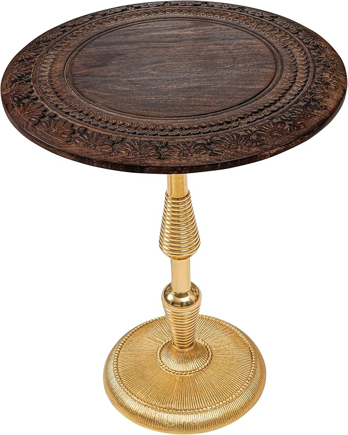 Side Tables-Hand Carved Vintage Boho Folding End Tables by TheWoodenTown