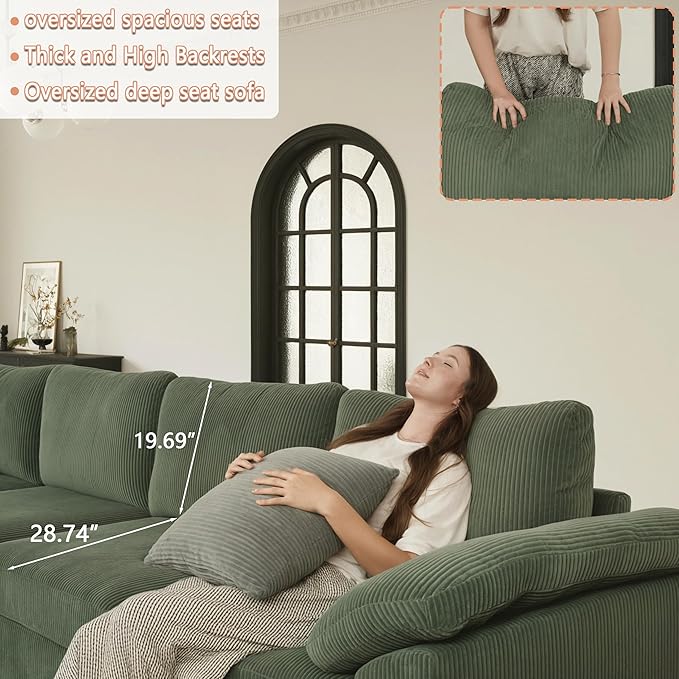EASE MOOSE Sectional Modular Sofa, Comfty 3 Seat Cloud Couch, FSC Certified - Image 8