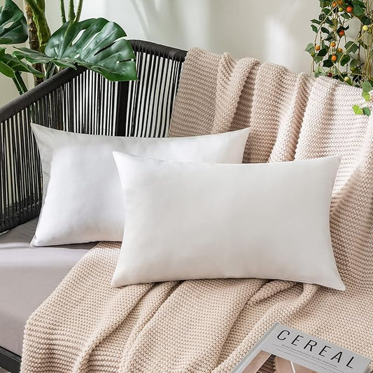MIULEE Pack of 2 Decorative Outdoor Solid Waterproof Throw Pillow Covers Faux by MIULEE