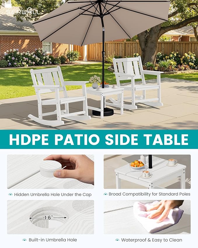 SERWALL Outdoor Rocking Chairs Set of 2 - Image 8