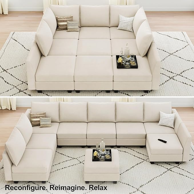 Belffin Large Modular Sectional Sofa Sleeper Couch - Image 5