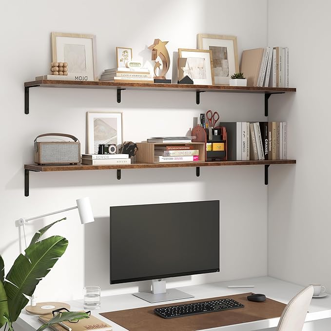 Fun Memories Deep Floating Shelves, 55W x 8D Floating Shelves Set of 2 - Image 6