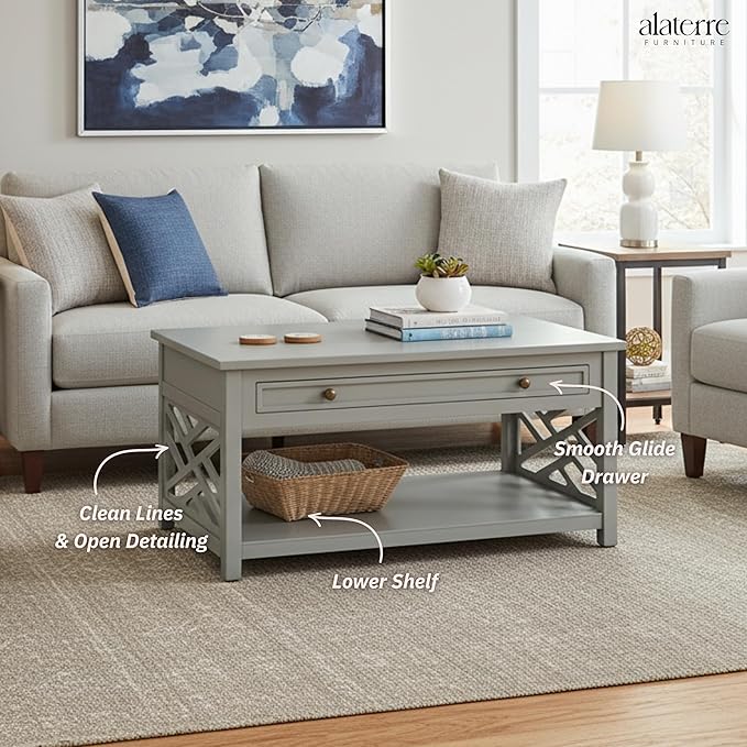 Alaterre Furniture Coventry Classic 36-Inch Wood Coffee Table - Image 4