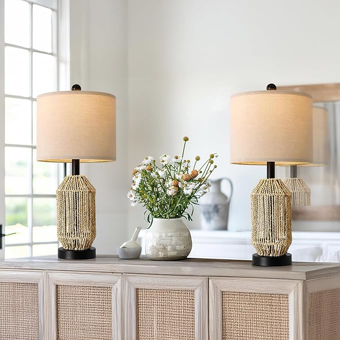 OYEARS 21" Boho Table Lamps Set of 2 - Image 5