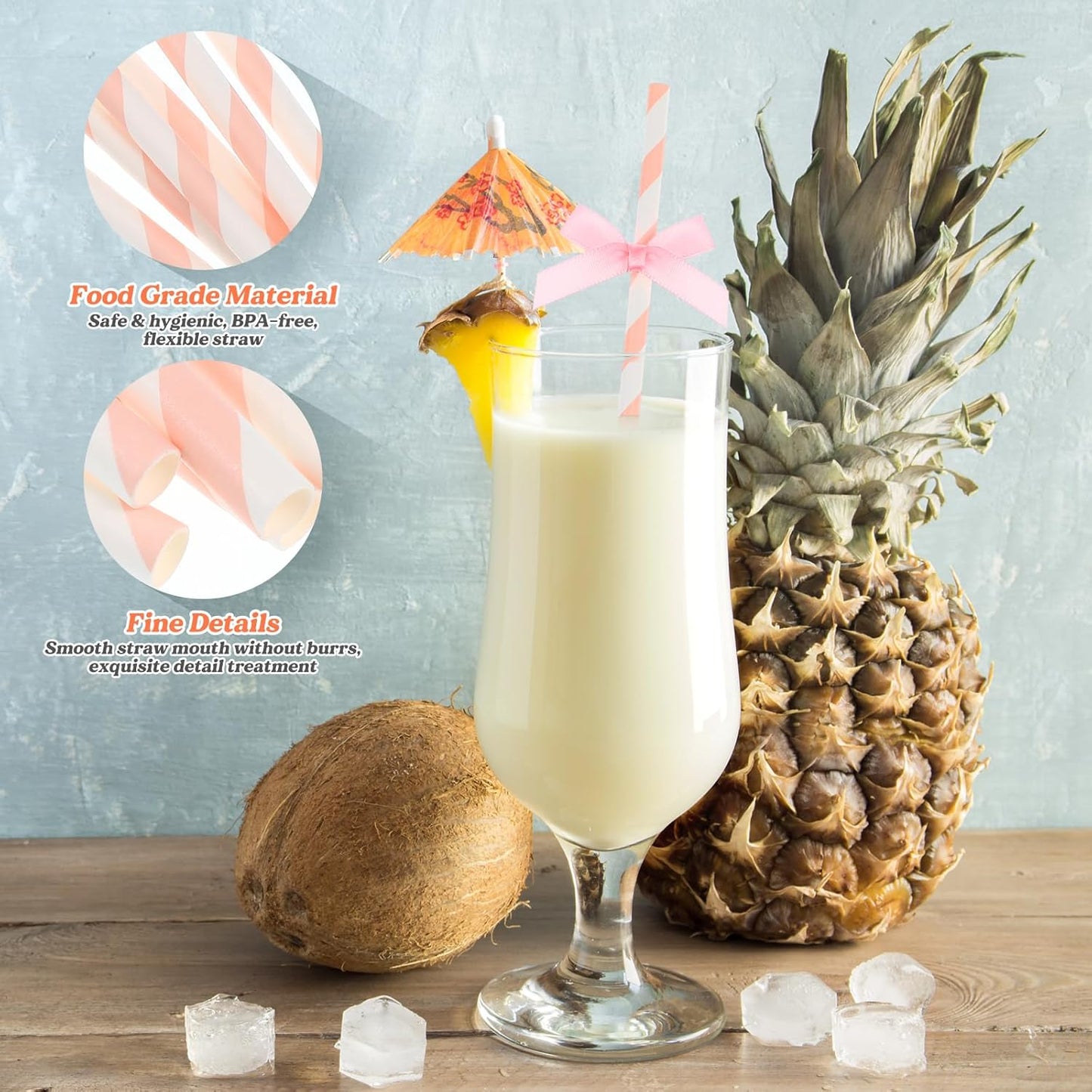 Gadpiparty 60pcs Paper Drinking Straws Disposable Bow Ties Decorative Cocktail Drinking Straws for Christmas Birthday Shower Wedding Holiday Party Pink