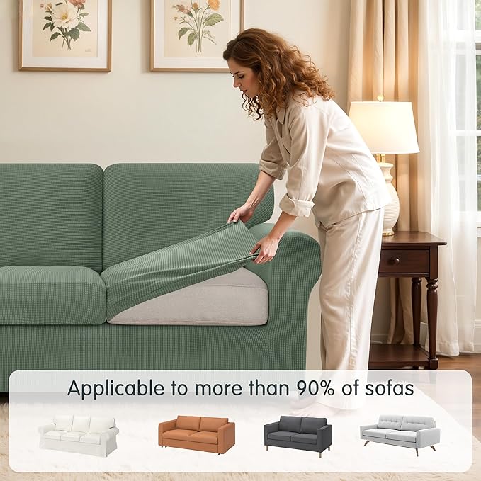 SUBRTEX 7 Pieces Stretch Sofa Slipcover Sets Couch Cover Sets Backrest Cushion - Image 4