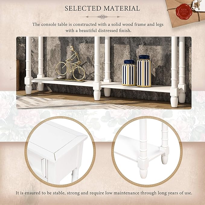 Merax Retro Console Table Sofa Table - Image 6