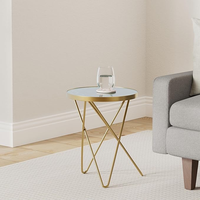 HLR Modern Round Side Table Set of 2, End Table - Image 2