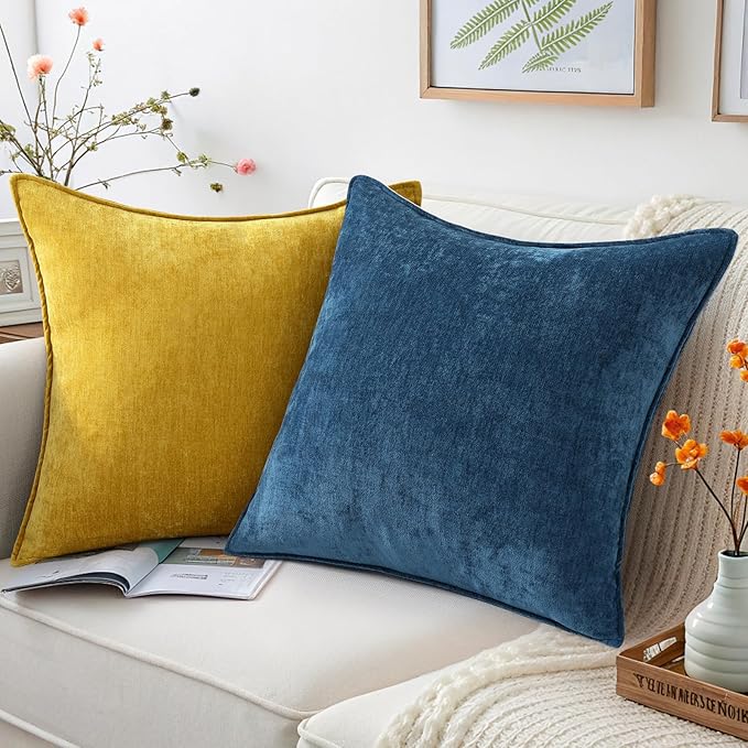 decorUhome Summer Couch Euro Sham Throw Pillow Covers 22x22 Set of 2, - Image 5