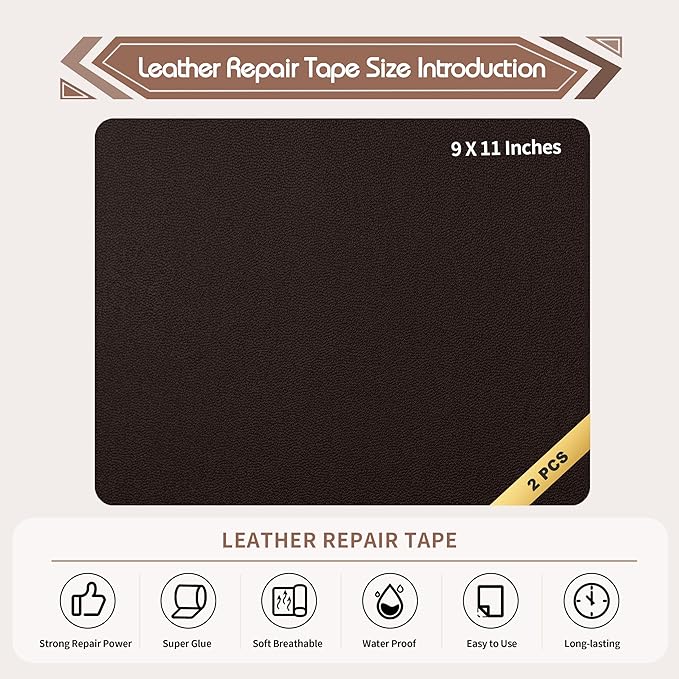 KING MOUNTAIN Leather Repair Patch, 2 Packs 9 x 11 Inches self Adhesive Leather - Image 4