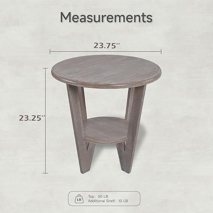 Set of 2 Rustic Farmhouse end Table - Image 3