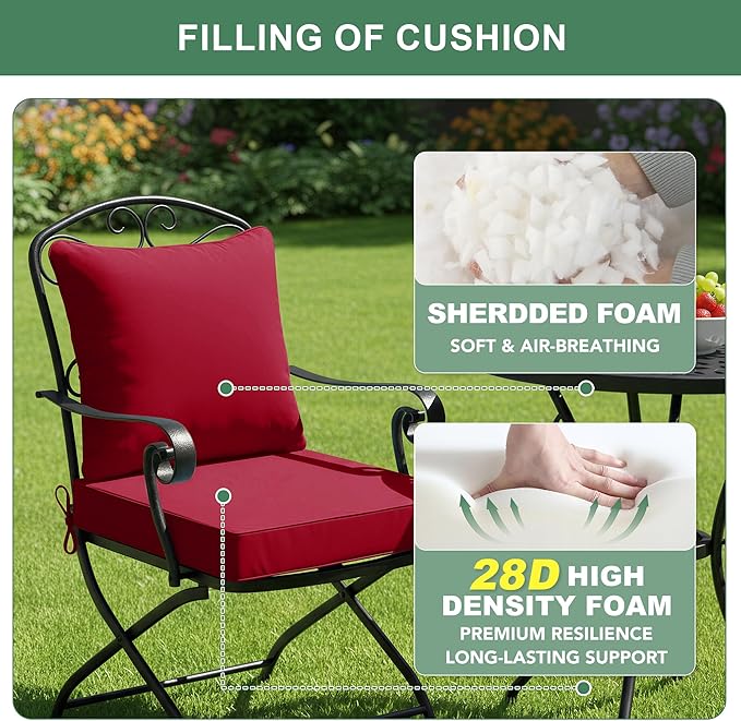 Summsun Outdoor Cushions for Patio Furniture, Double-Sided Waterproof Backrest - Image 4