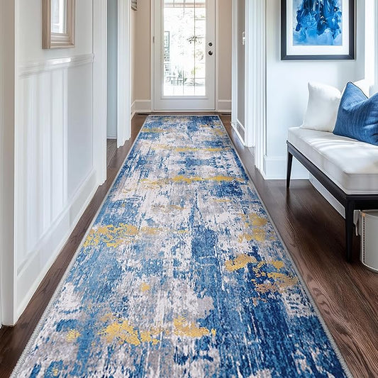 RELEANY Washable Area Rugs 2'x10' Non-Slip Modern Abstract Soft by RELEANY