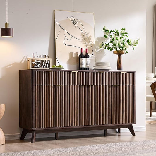 T4TREAM Fluted Buffet Sideboard Cabinet by T4TREAMFurniture
