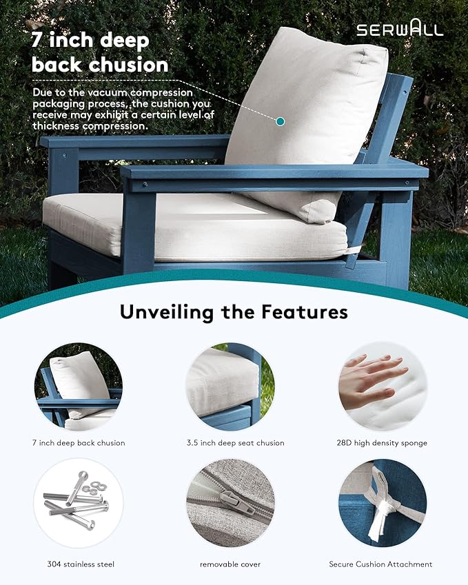 SERWALL HDPE Patio Sofa Set, 4-piece Sectional Outdoor Furniture Set, All - Image 5