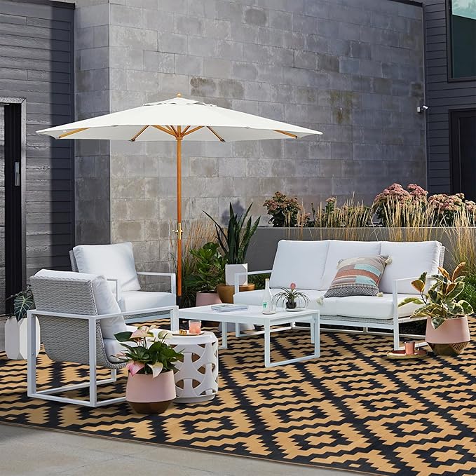 SAND MINE Reversible Mats, Plastic Straw Rug, Modern Area Rug, Large Floor Mat - Image 7