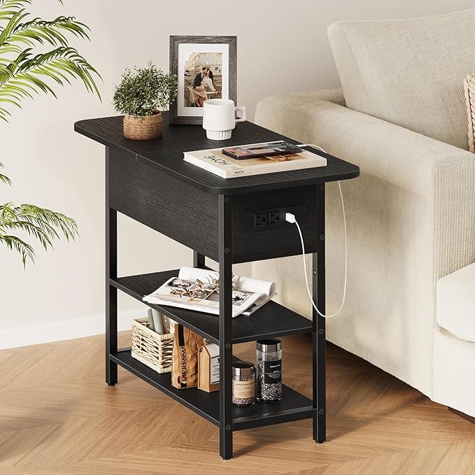 Yoobure End Table with Charging Station, Flip Top Side Table with USB Ports and - Image 6