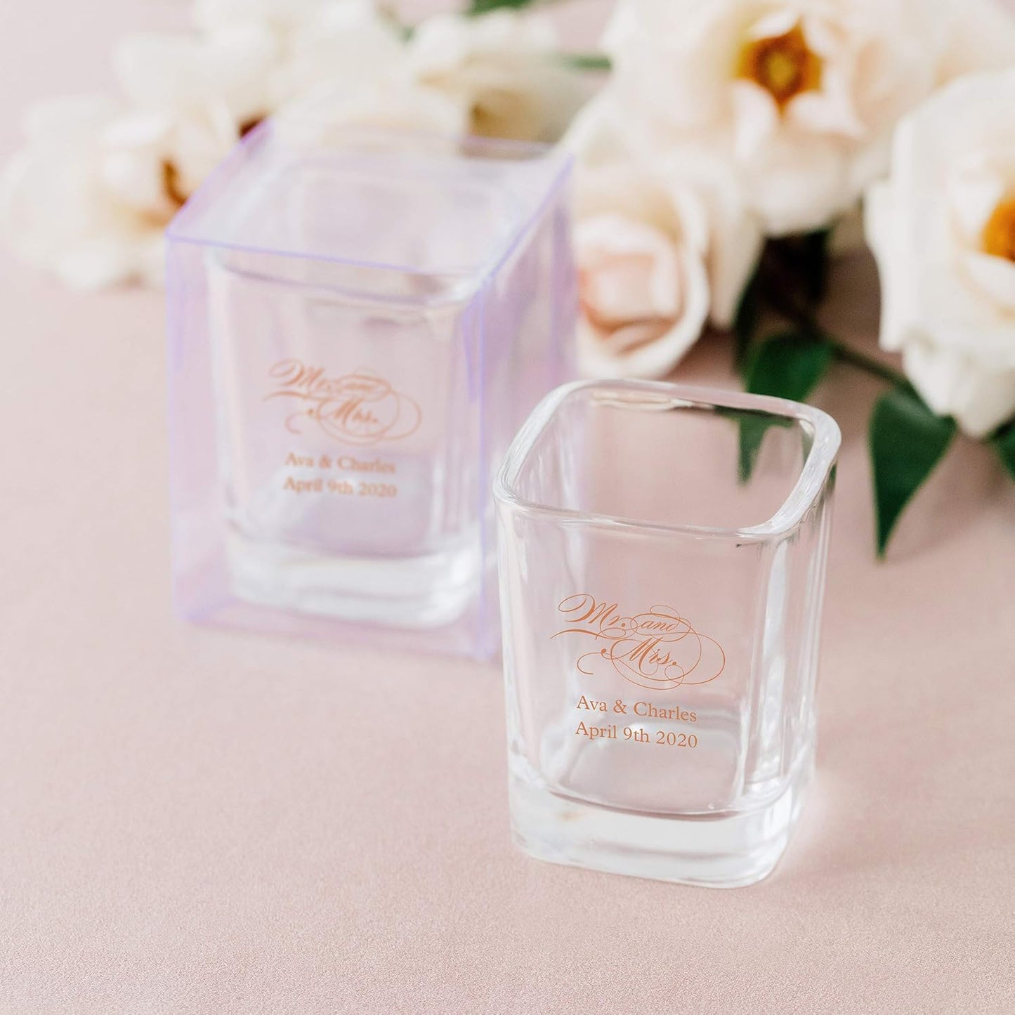 WEDDINGSTAR Personalized 2oz Square Shot Glass Customizable Full Color Print - 1 pack (sample)