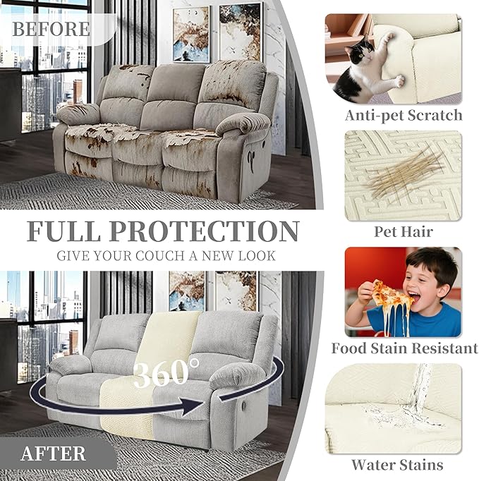 100% Waterproof Sectional Recliner Couch Covers - Image 6