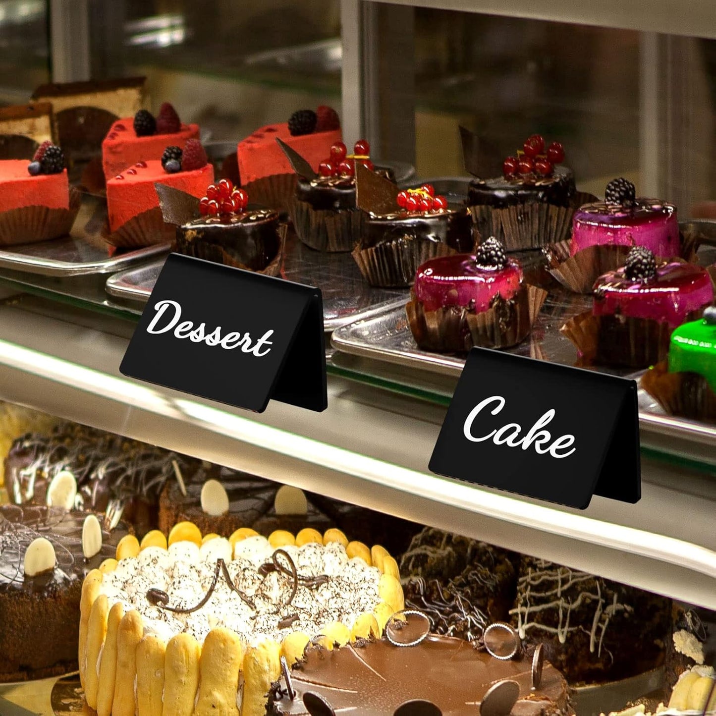 20 Pack Acrylic Mini Chalkboard Sign, AITEE Black Mini Tabletop Chalkboard Signs, Small Tent Chalkboards Blackboard for Weddings, Birthday Parties, Message Board Signs, Buffet, Bakery and Retail Label